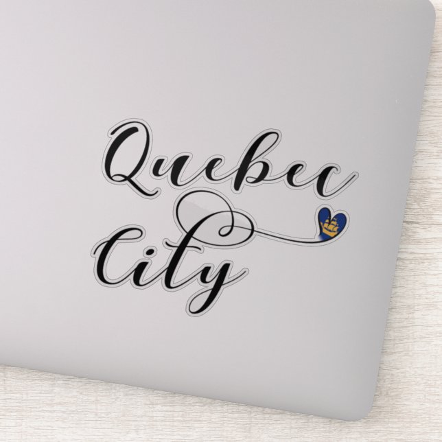 Quebec City Flag In A Heart Sticker (Detail)