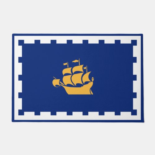 Quebec City Flag Qubec Canada Doormat