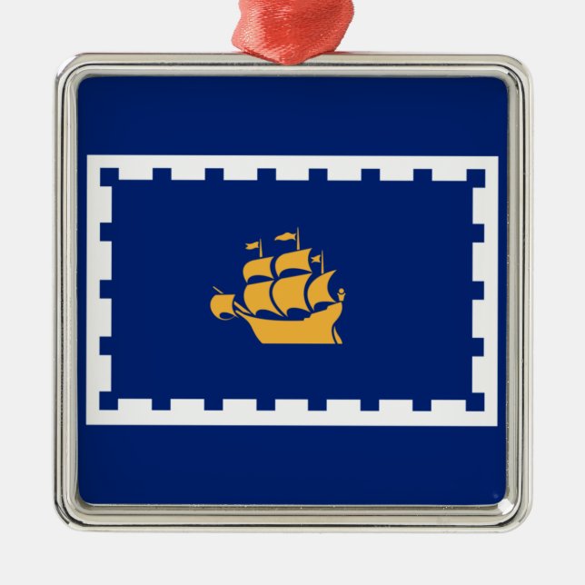 Quebec City Flag (Québec, Canada) Metal Ornament (Front)