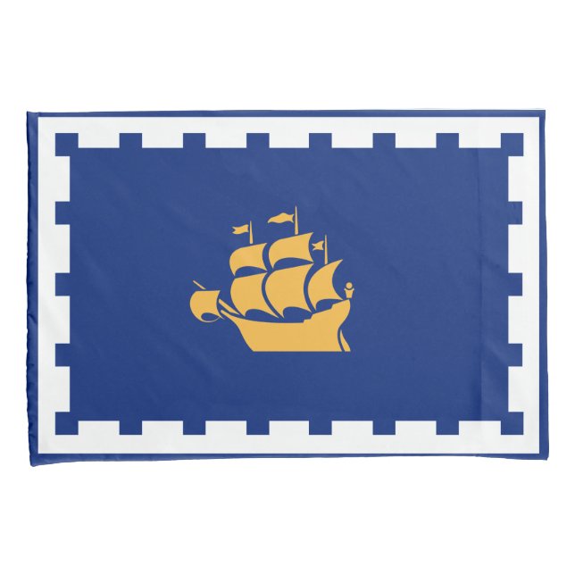 Quebec City Flag (Québec, Canada) Pillow Case (Front-Right)