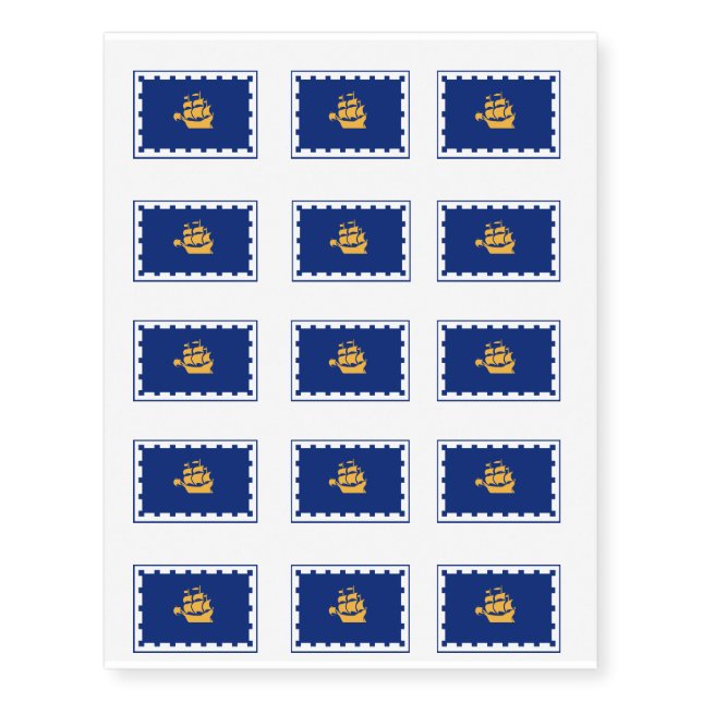 QUEBEC CITY Flag Temporary Tattoos (Front)