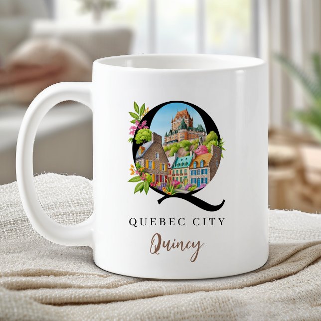 Quebec City Monogram Letter Q Personalized Gift Coffee Mug (Quebec City Monogram Letter Q Personalized Gift Coffee Mug)