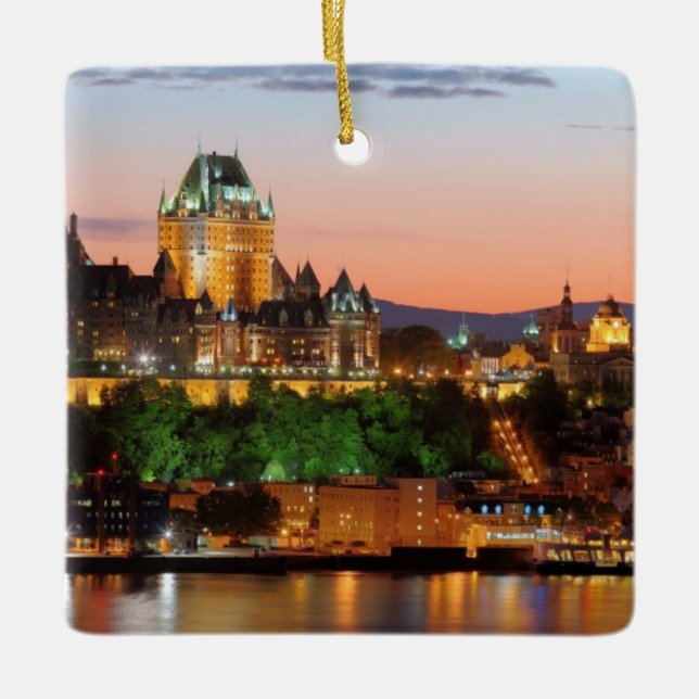 Quebec City night Ceramic Ornament (Front)