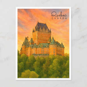  Quebec City Old Town   Canada Watercolor Holiday Postcard