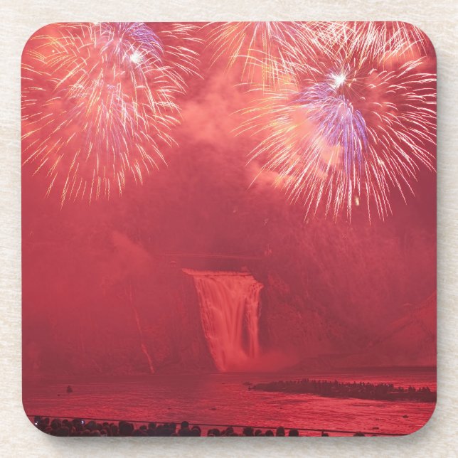 Quebec City, Quebec, Canada. Fireworks at Parc Beverage Coaster (Front)