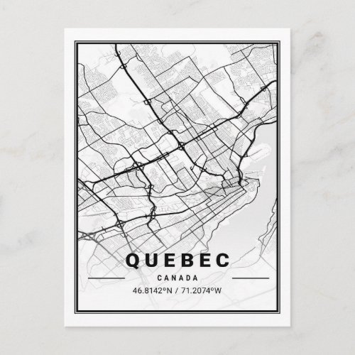 Quebec City Quebec Canada Travel City Map Postcard