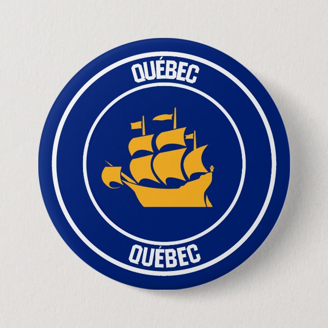 Quebec City  Round Emblem Button (Front)