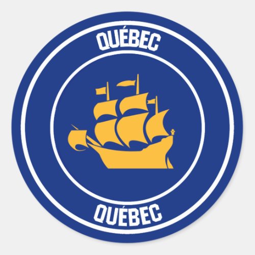 Quebec City  Round Emblem Classic Round Sticker