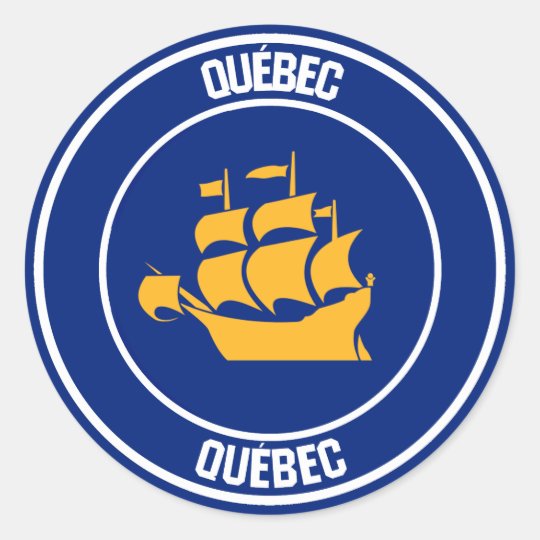 Quebec City Round Emblem Classic Round Sticker | Zazzle.com