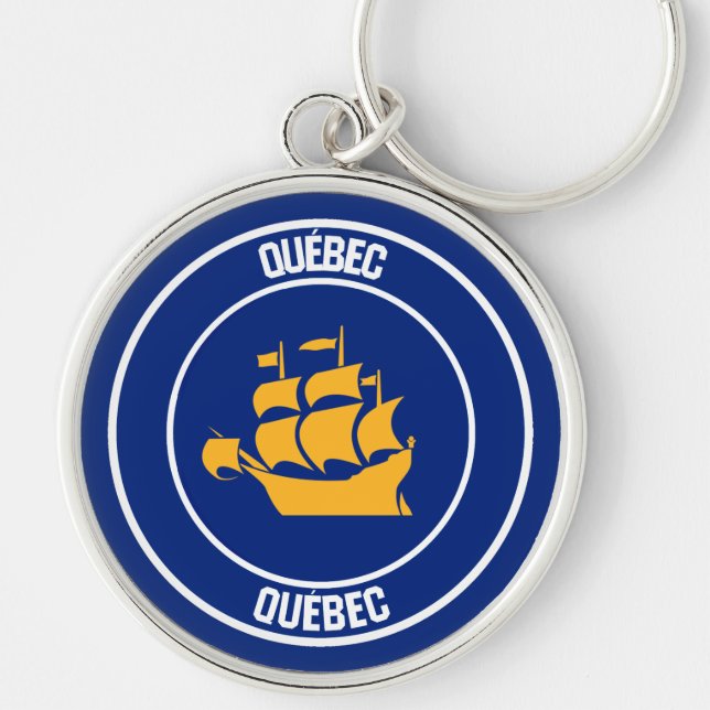 Quebec City  Round Emblem Keychain (Front)