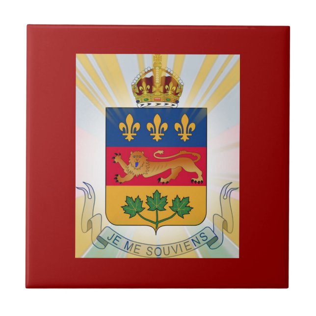 Quebec Coat of Arms Ceramic Tile (Front)