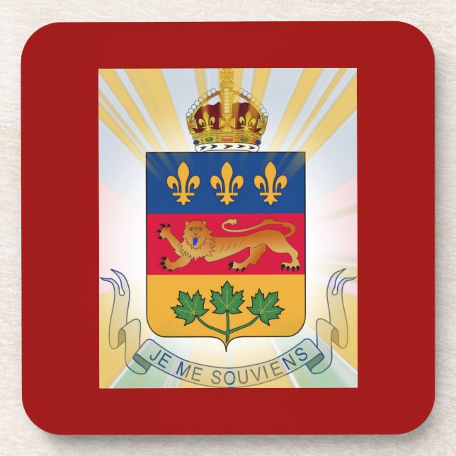 Quebec Coat of Arms Drink Coaster (Front)