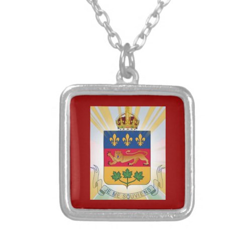 Quebec Coat of Arms Silver Plated Necklace