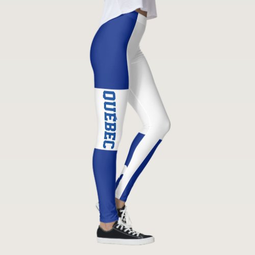 Quebec Flag And Text _ Drapeau Qubec Et Texte Leggings