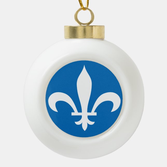 QUEBEC Flag Ceramic Ball Christmas Ornament (Front)