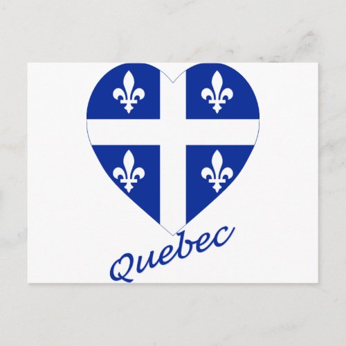 Quebec Flag Heart with Name Postcard
