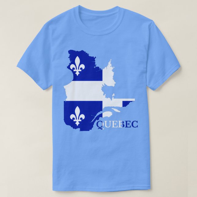 Quebec Flag Map QC Canada  T-Shirt (Design Front)