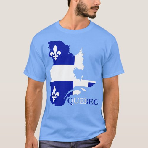 Quebec Flag Map QC Canada  T_Shirt