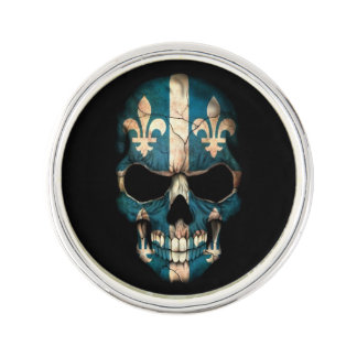 Quebec Flag Skull Lapel Pin