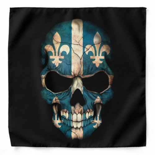 Quebec Flag Skull on Black Bandana