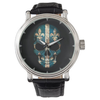 Quebec Flag Skull on Black Watch