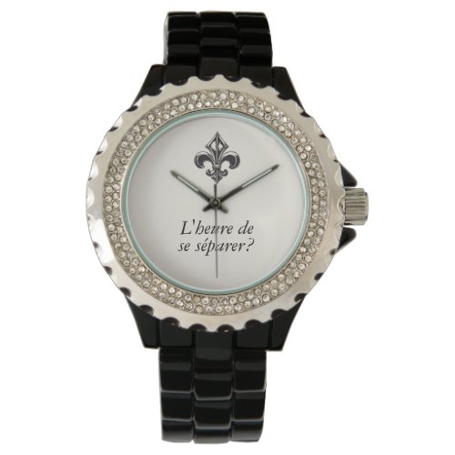 Qubec fleur de lys VOTRE TEXTE Heure de seSparer Watch