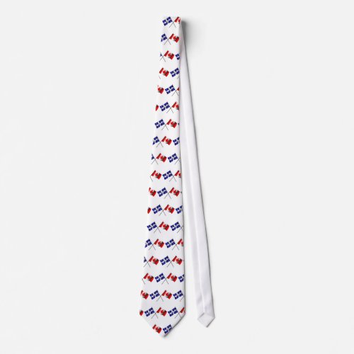 Quebec French Canadian Flag Neck Tie