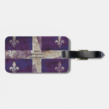 Quebec Grunge Flag - Luggage Tag by myworldtravels at Zazzle