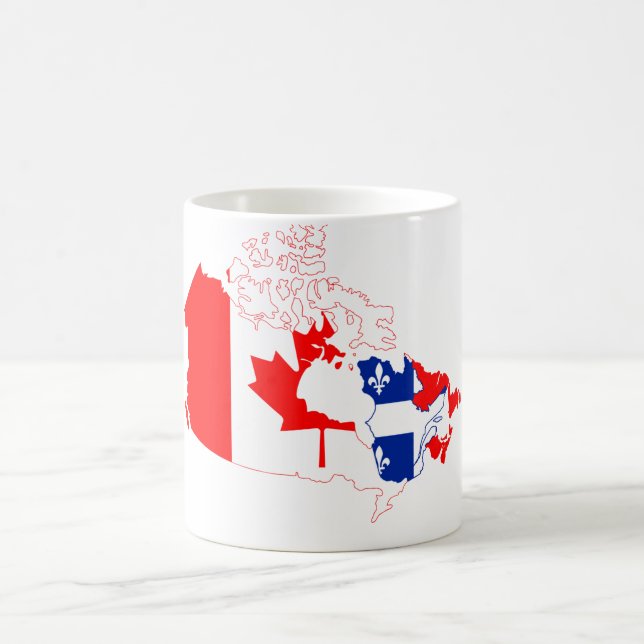 Quebec in Canada flag, map Coffee Mug (Center)