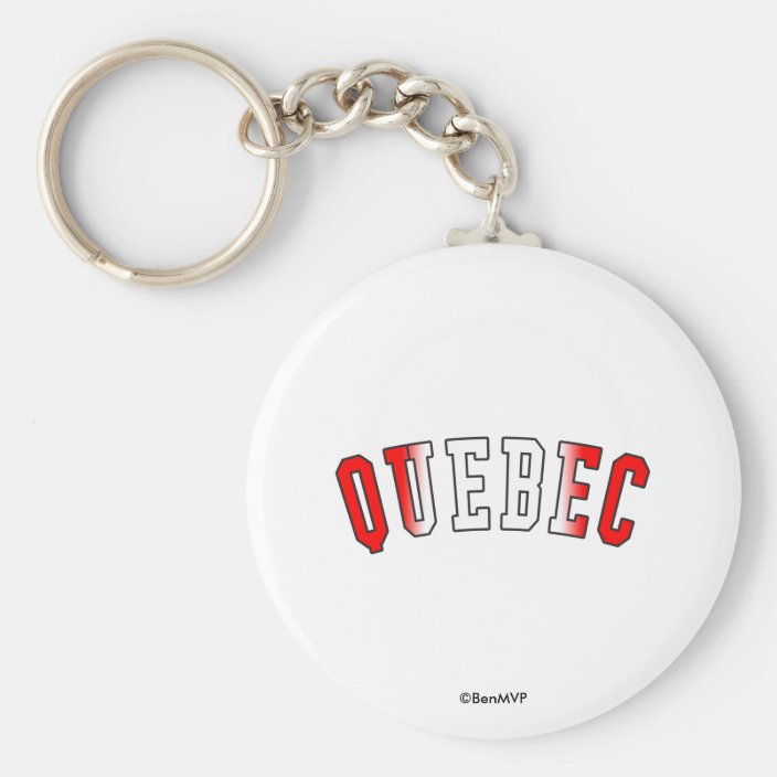 Quebec in Canada National Flag Colors Keychain