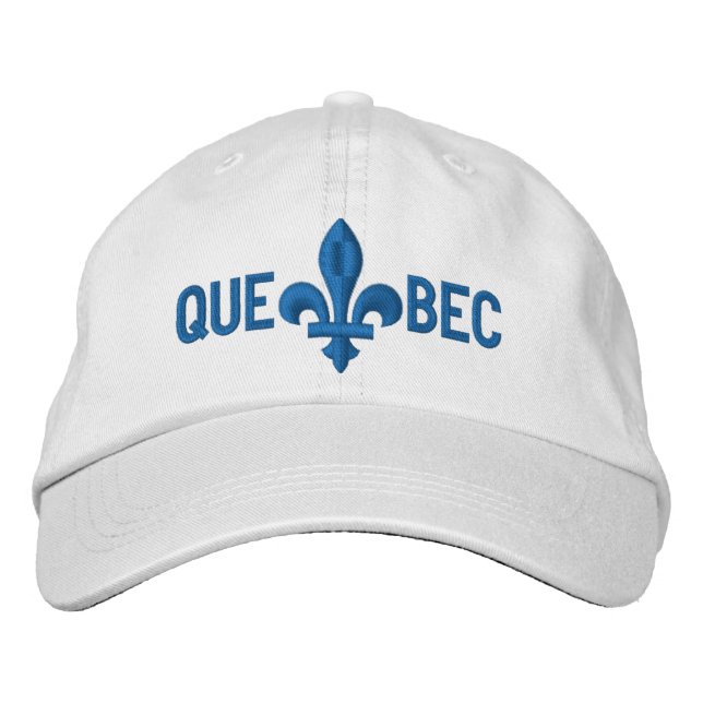 Quebec Libre Fleur de Lis Symbol of French Culture Embroidered Baseball Cap (Front)