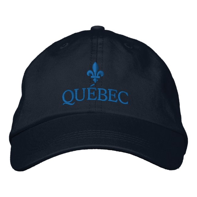 Quebec Libre Fleur de Lis Symbol of French Culture Embroidered Baseball Cap (Front)