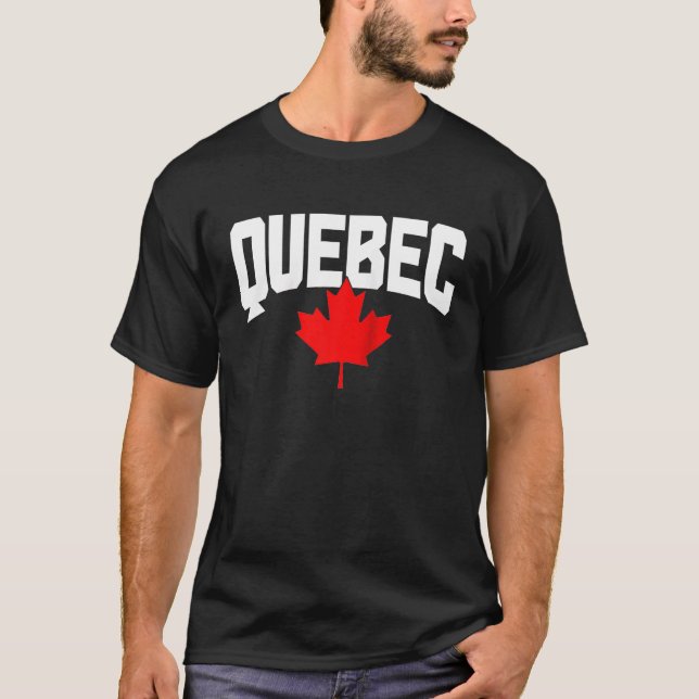 Quebec Maple Leaf Canada Canadian Flag Pride Ragla T-Shirt (Front)