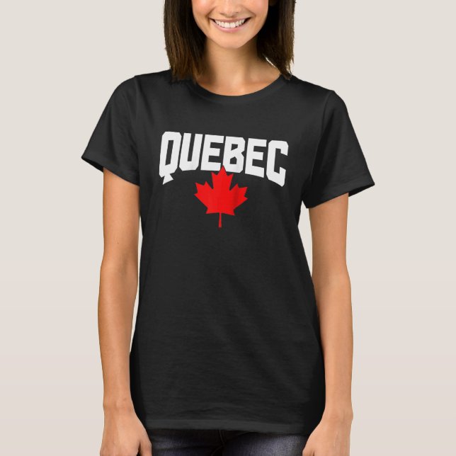 Quebec Maple Leaf Canada Canadian Flag Pride Ragla T-Shirt (Front)