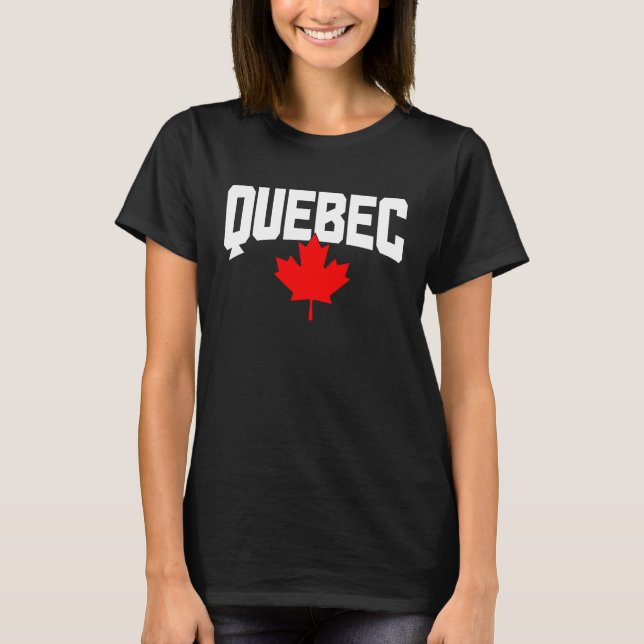 Quebec Maple Leaf Canada Canadian Flag Pride T-Shirt (Front)