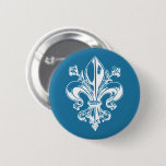 Qu&#233;bec m&#233;dieval fleur de lys fran&#231;ais VOS COULEURS Pinback Button