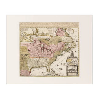 Quebec/Nouvelle-France medieval french map America Acrylic Print