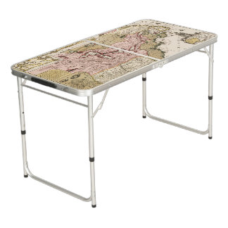Quebec/Nouvelle-France medieval french map America Beer Pong Table