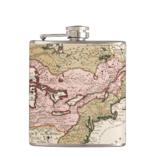 Quebec/Nouvelle-France medieval french map America Hip Flask
