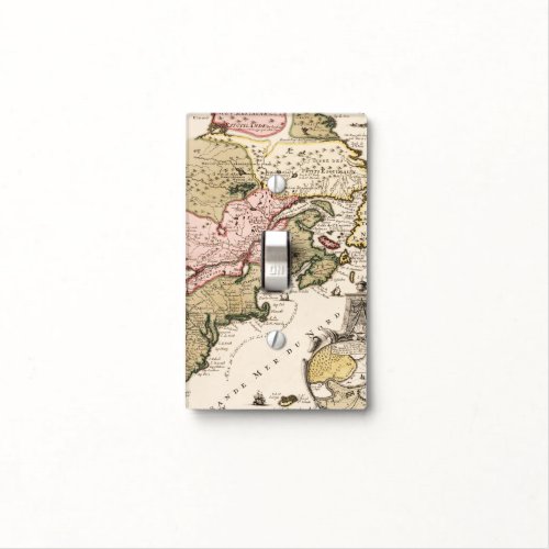 QuebecNouvelle_France medieval french map America Light Switch Cover
