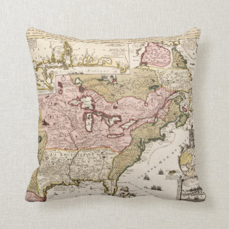 Quebec/Nouvelle-France medieval french map America Throw Pillow