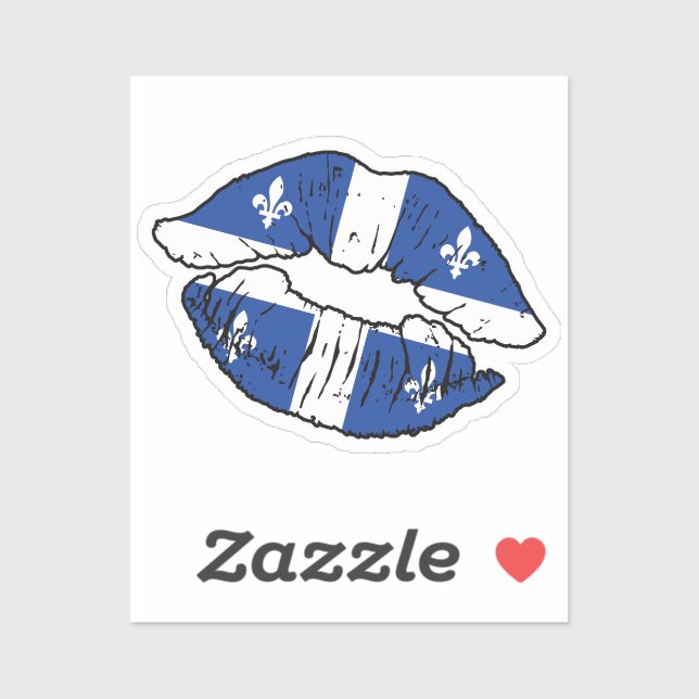 Quebec Quebecer Lipstick Love Flag Sticker (Sheet)