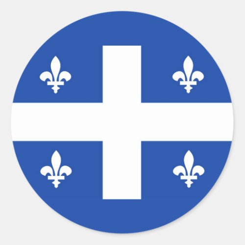 quebec region canada country flag classic round sticker