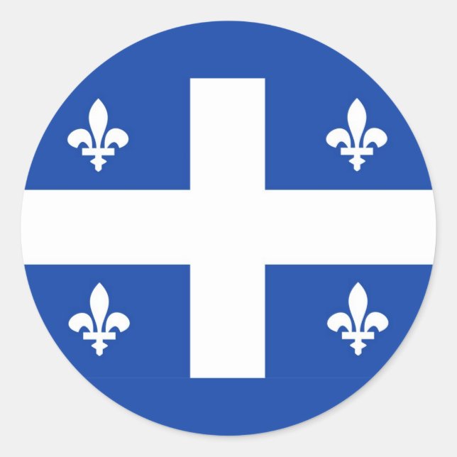quebec region canada country flag classic round sticker (Front)