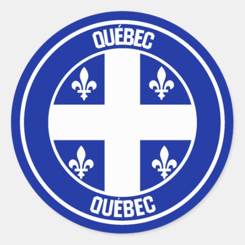 Quebec Round Emblem Classic Round Sticker