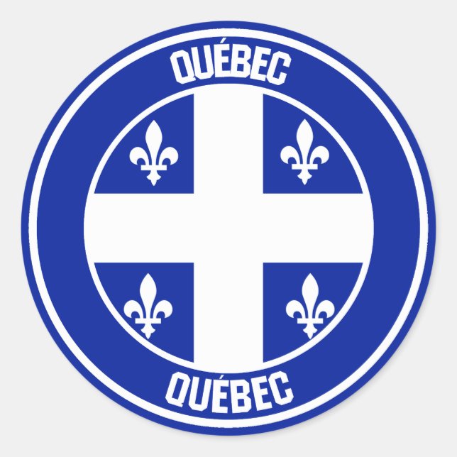 Quebec Round Emblem Classic Round Sticker (Front)