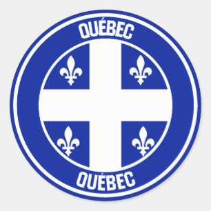 Quebec Round Emblem Classic Round Sticker