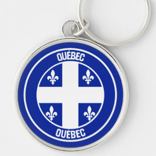 Quebec Round Emblem Keychain
