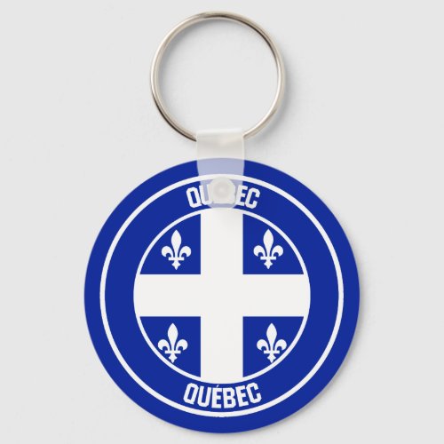 Quebec Round Emblem Keychain