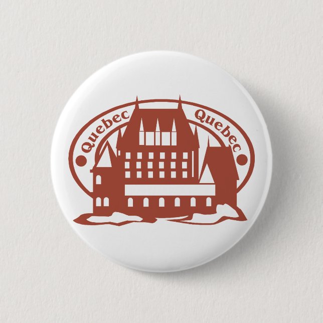 Quebec Stamp Pinback Button (Front)